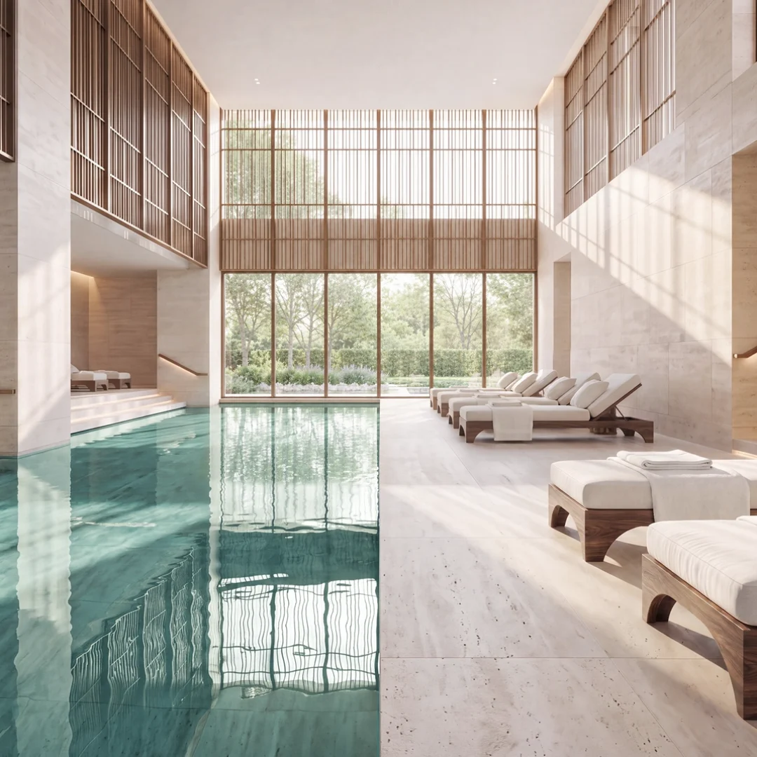 The residents' pool level at Richmond Residences overlooking the bay
