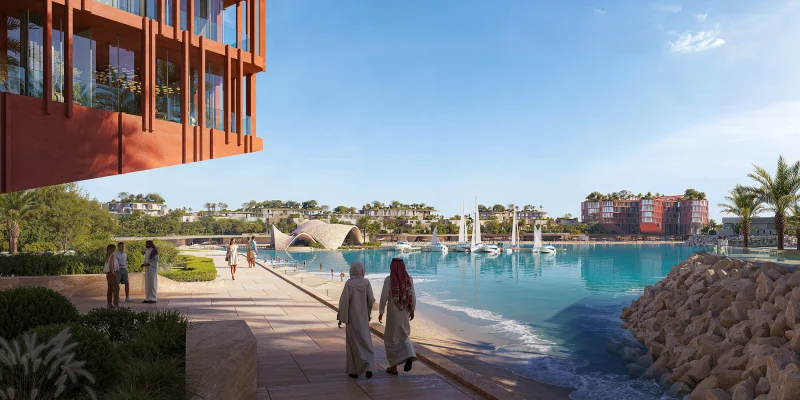 Villa clusters along the waterfront