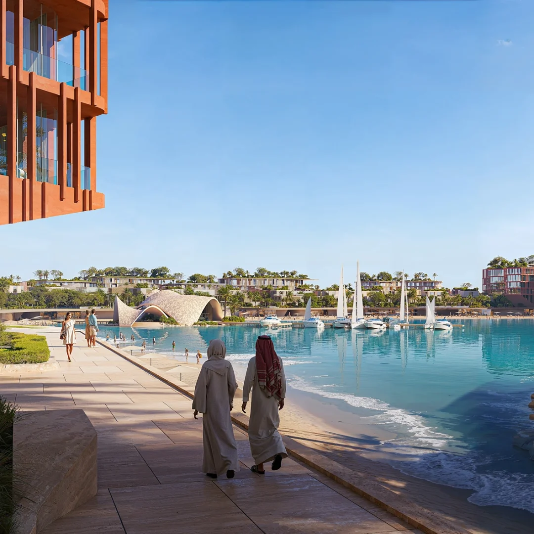 Villa clusters along the waterfront